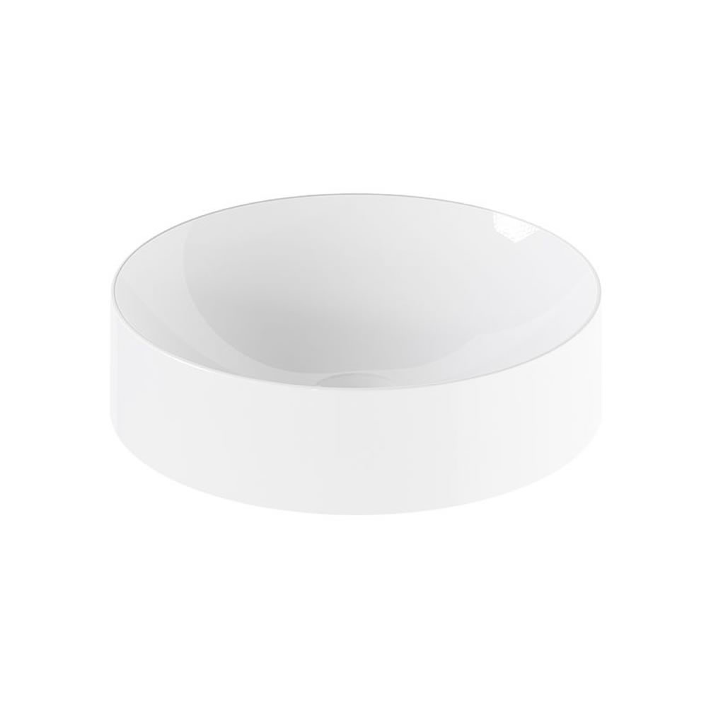 Vado Cameo Gloss White Mineral Cast Round Countertop Basin